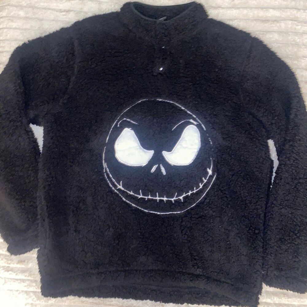 Disney Nightmare Before Christmas Jack Skellington Sherpa Fleece Pullover XL